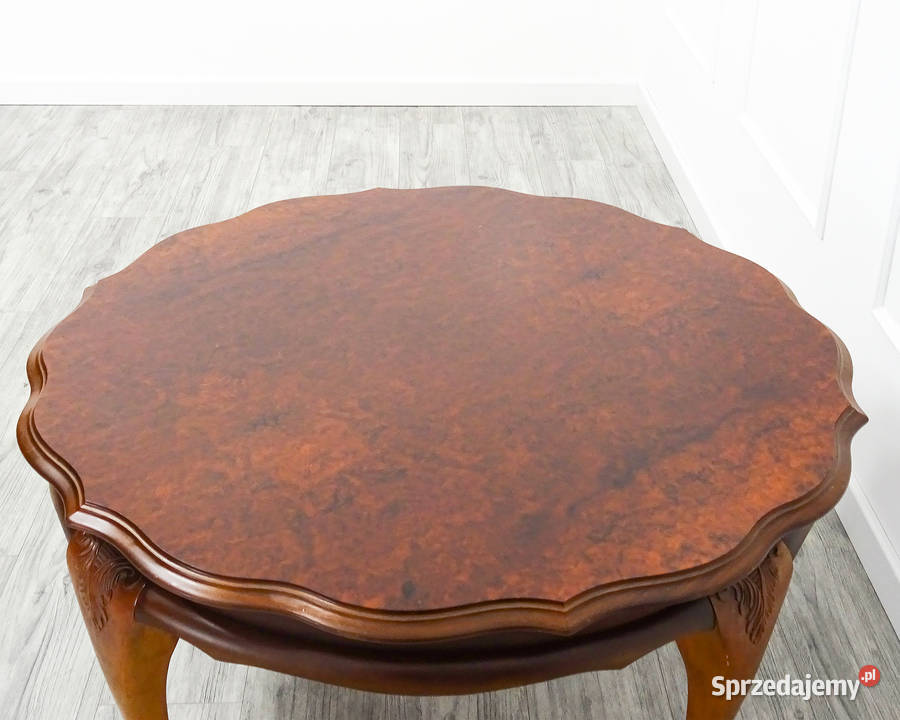 Stylowa ŁAWA angielska Chippendale Okrągła Ława 102cm Kalisz