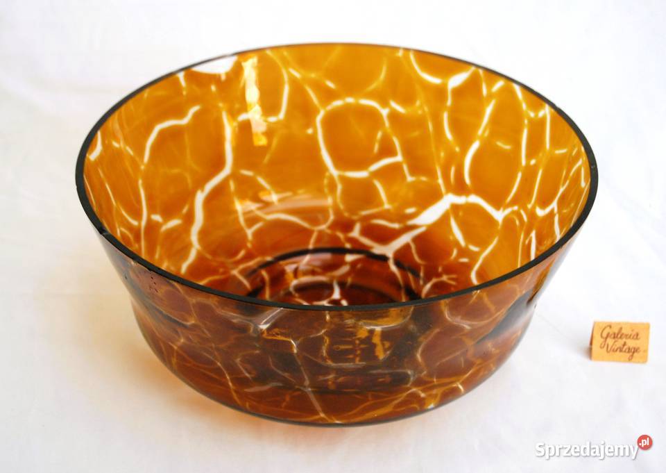 Misa miska miodowe szkło żółe polskie szkło PRL Lublin