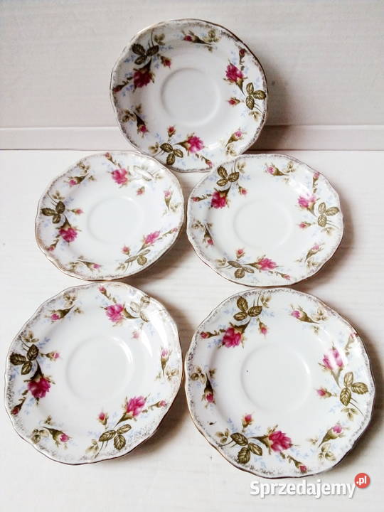 5 spodeczków Iwona Chodzież vintage PRL Częstochowa