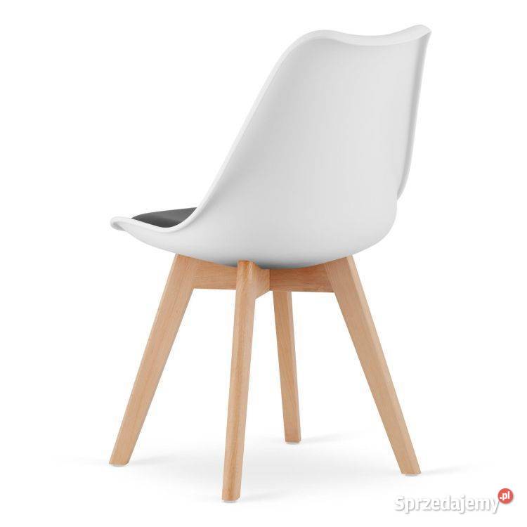 Zestaw komplet krzeseł biało czarne drewniane podlaskie