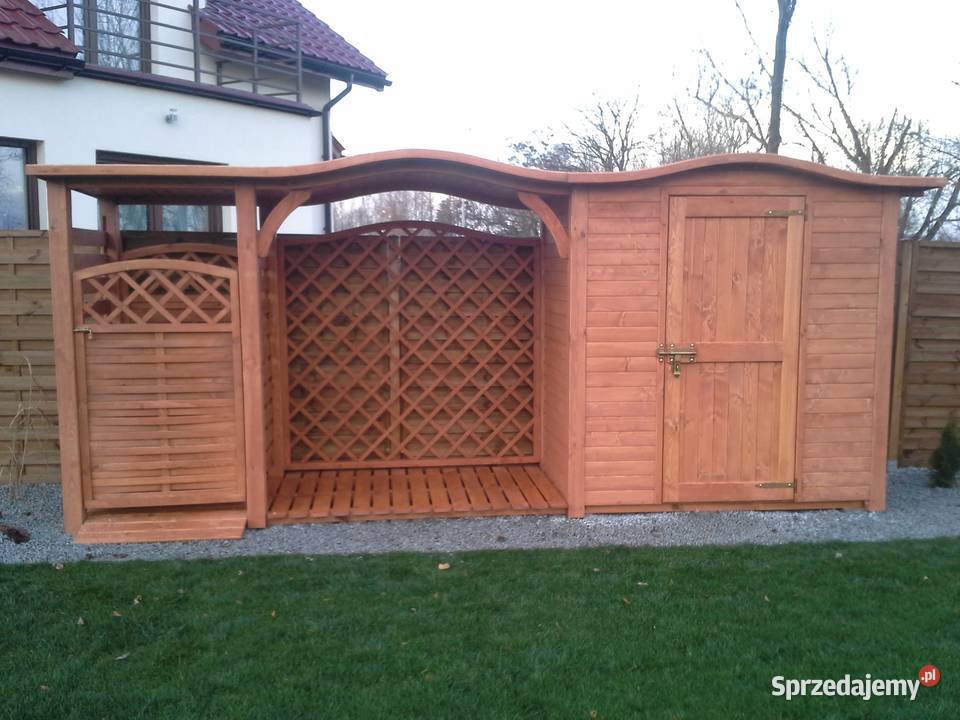 Domek narzędziowy drewutnia zadaszenie na kosz śląskie Kalety