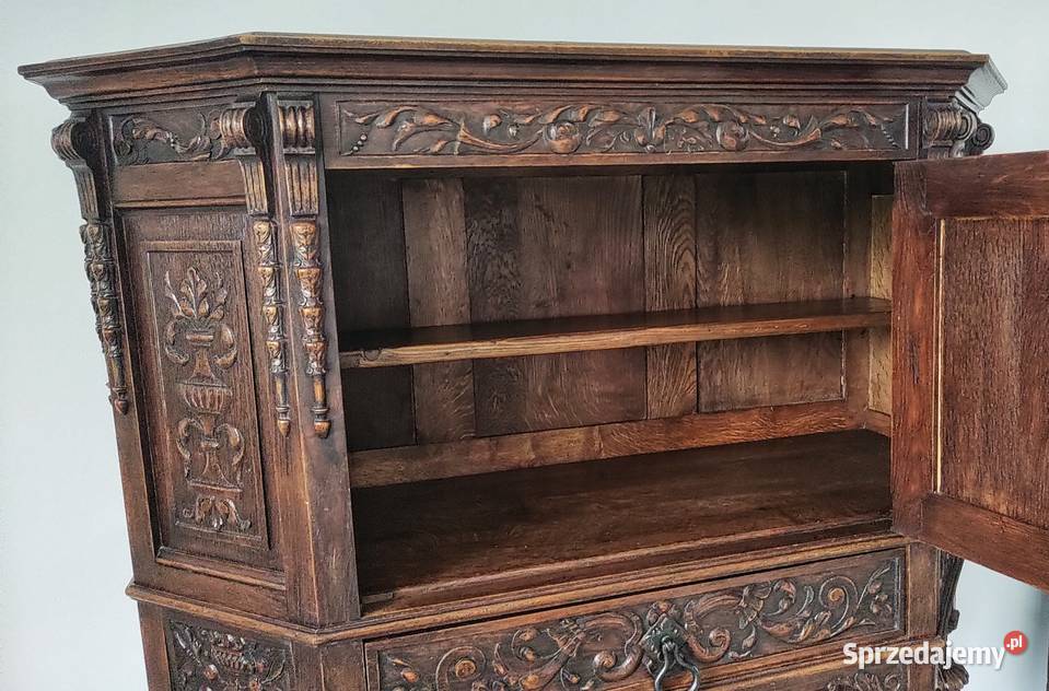 Komoda kabinet z litego drewna bogato rzeźbiona Grodzisk Mazowiecki