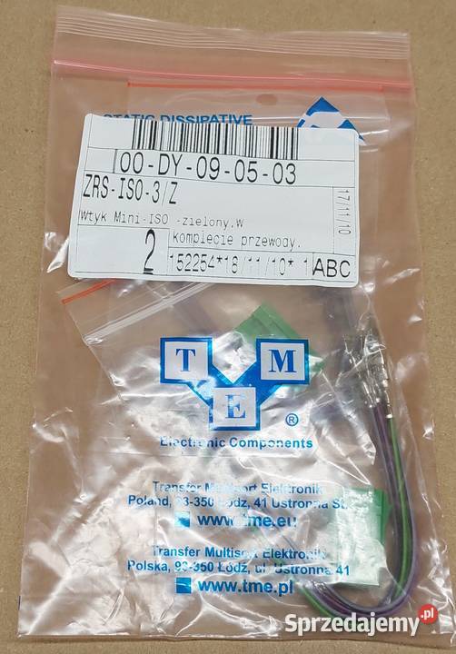 WTYK MINI ISO ZIELONY VW AUDI SEAT SKODA FIAT Układ elektryczny Mielęcin