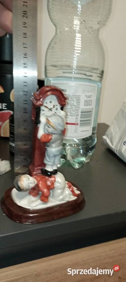 Figurka ceramiczna dzieci z zegarem Żary sprzedam