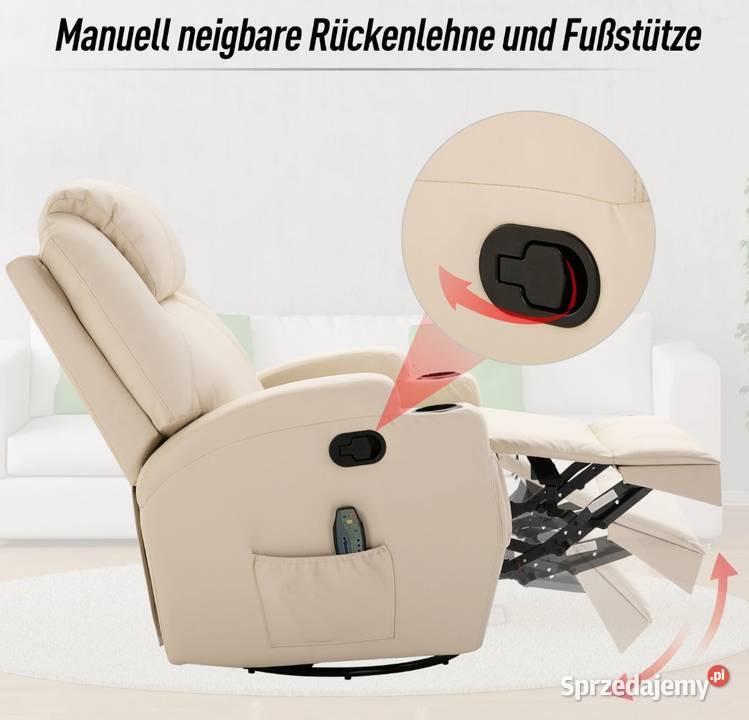 Fotel z masażem z funkcją ogrzewania Brzesko