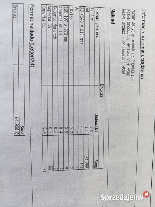 HP LaserJet Enterprise M506 nowy toner laserowa świętokrzyskie Włoszczowa