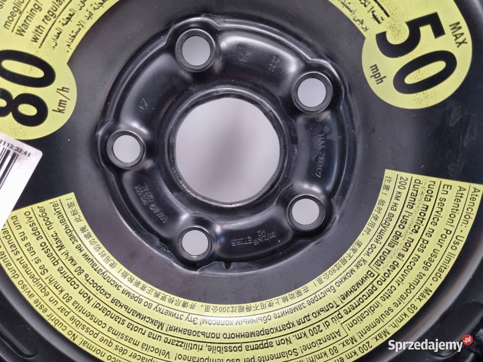 KOŁO DOJAZDOWE Audi Seat Vw Golf VI 12570 R16 Chełm