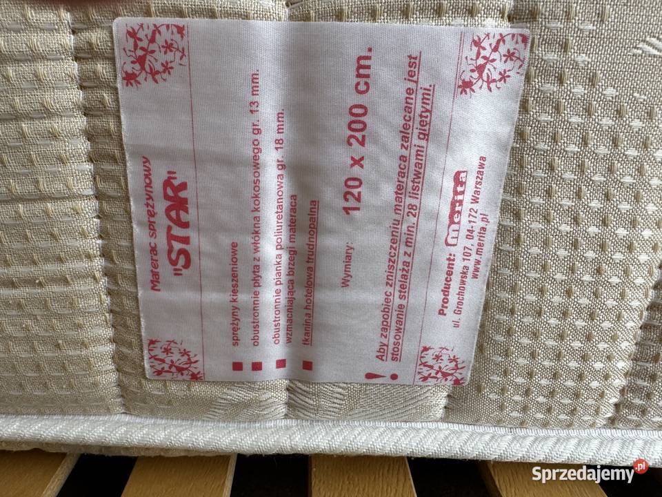 Materac sprężynowy 120 x 200 do łóżka 20 mazowieckie