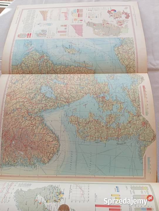 ATLAS ŚWIATA 1962 PWN duży Niemodlin