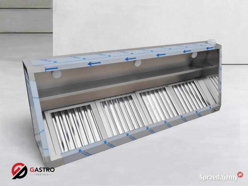 Okap skośny przyścienny spawany z filtrami Ostrów Wielkopolski