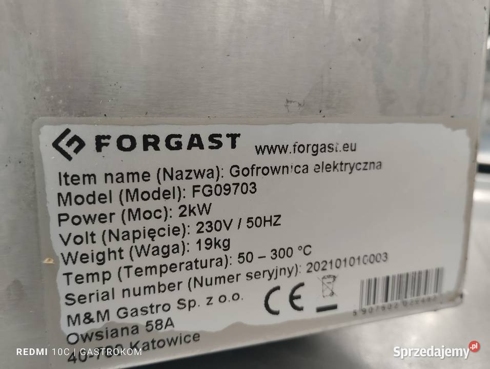 Gofrownica elektryczna Forgast Wrocław