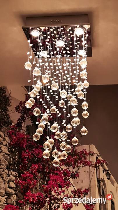 Lampa glamour zwis kryształowy szklany