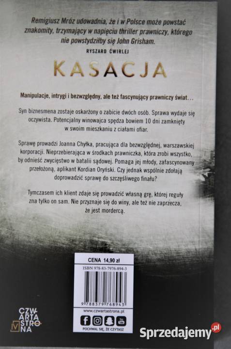 KASACJA Remigiusz Mróz wyd pocketowe Chorzów