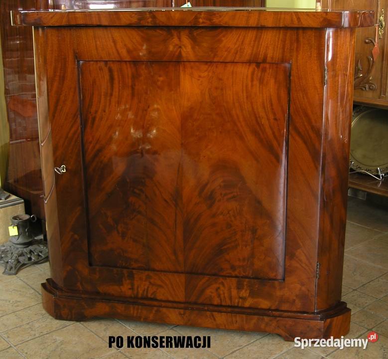 Rogówka Biedermeier mahoń konserwacji Sopot