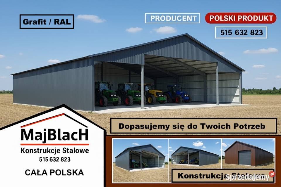 Duża Wiata Hala Garaż Blaszany RAL Konstrukcje opolskie Namysłów