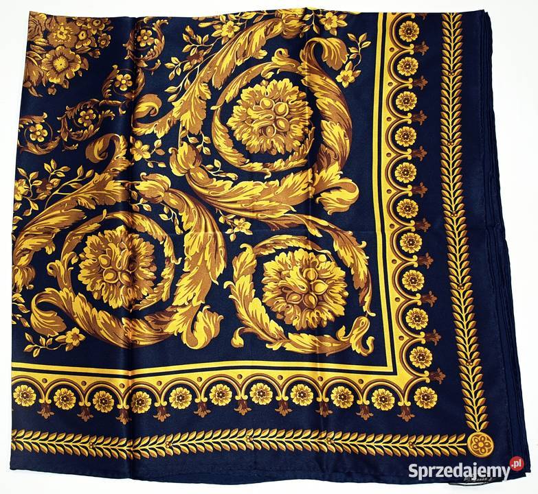 Versace jedwabna chusta granatowozłota 110110 Kolonia Piaski sprzedam