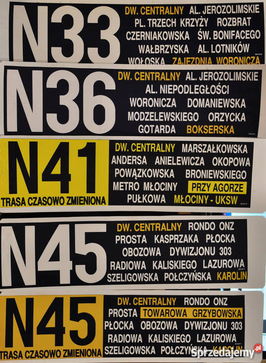 Tablice aurtobusowe zbiory na sprzedaż Inne Warszawa