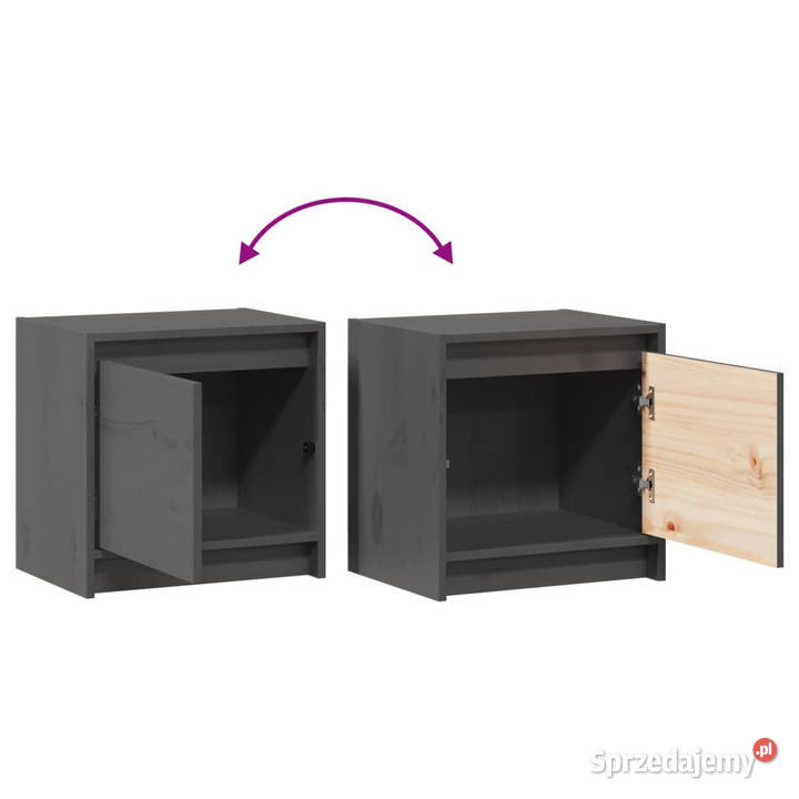 Szafki nocne 2 szare 40x305x40 lite drewno Warszawa