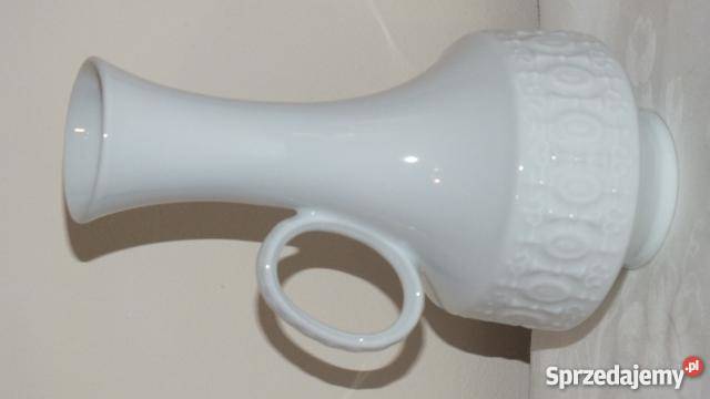 Biały ręcznie robiony ceramiczny wazon Inowrocław