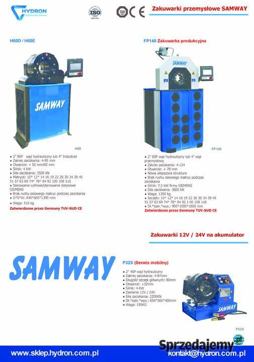 Zakuwarka do węży hydraulicznych S51 do 2 4SP Złotów