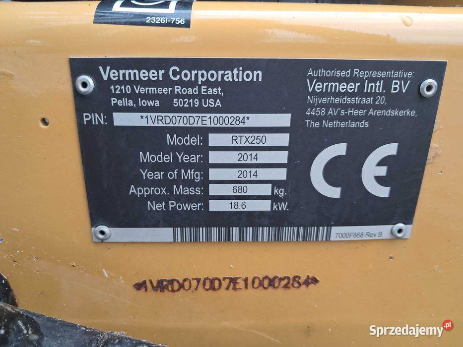 Koparka Łańcuchowa VERMEER RTX 250 14r Ditch Sułów