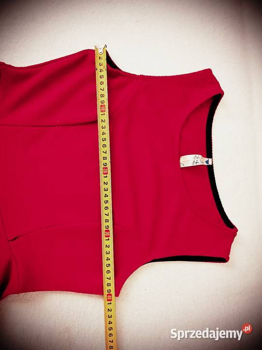 Bordowa sukienka na co dzień rozmiar L Nysa