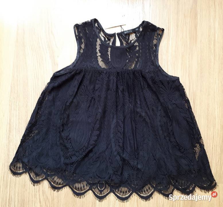 Bluzka czarna koronka Mohito XS 34 top Nowa Warszawa