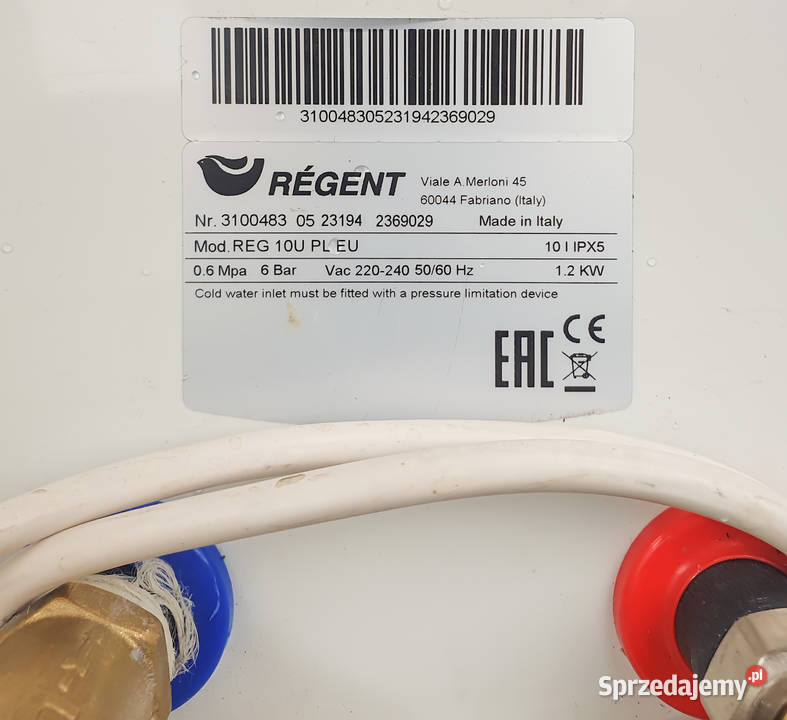 Podgrzewacz wody Regent REG 10U 10L 1200W Częstochowa