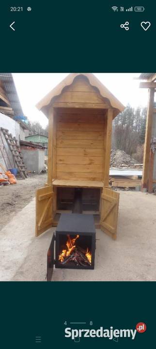 Wędzarnia ogrodowa drewniana podwójne ściany Bliżyn