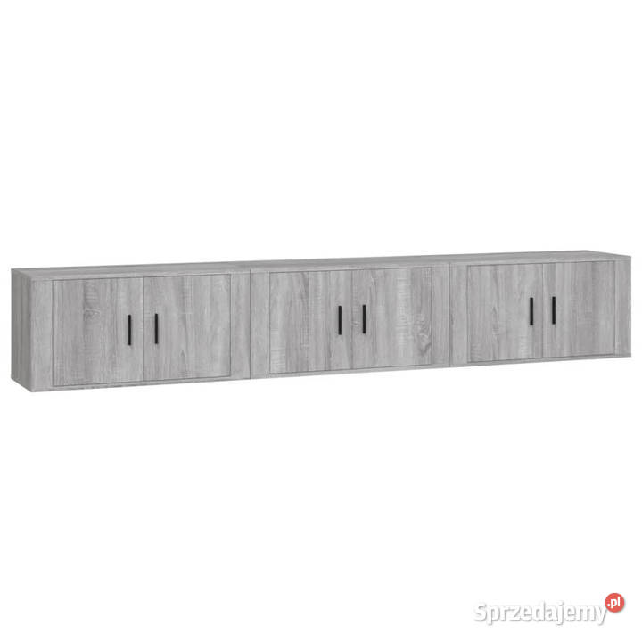 Wiszące szafki TV 3 szary dąb sonoma 80x345x40 Warszawa