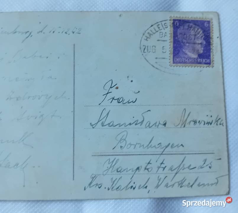 Pocztówka z listonoszem III Rzesza 1942 r z wielkopolskie Koźminek sprzedam