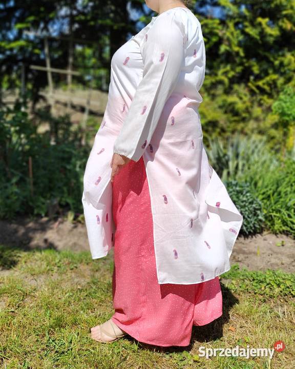 Długa tunika biała 3XL 46 bawełna sukienka Szczecin