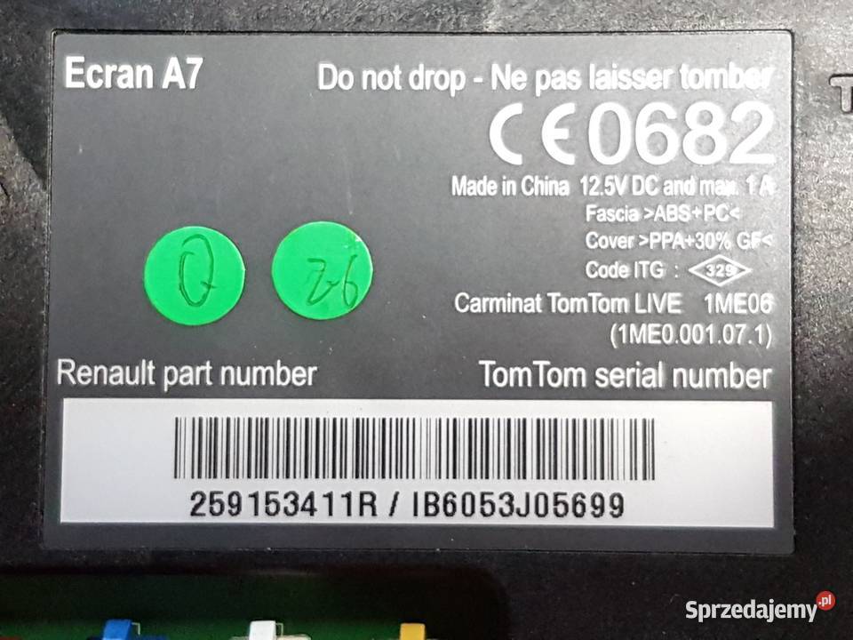 RENAULT MEGANE III WYSWIETLACZ EKRAN NAWIGACJI GPS i akcesoria wielkopolskie Turek sprzedam