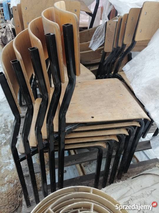 Krzesła PRL szkolne tanio Pleszew