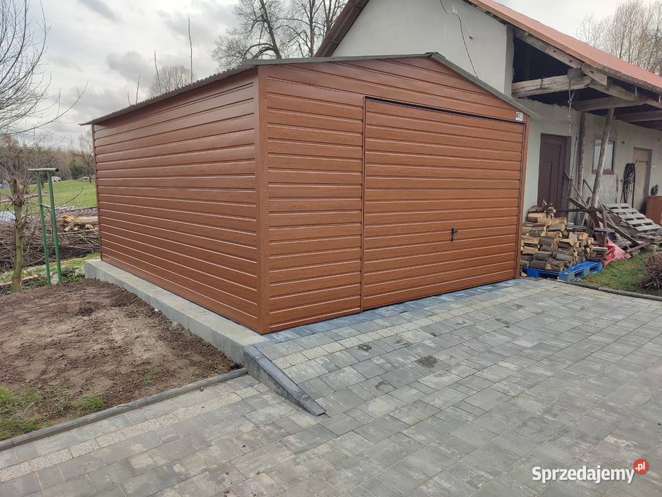Biały Garaż Blaszany 4x6m Dwuspadowy z Montażem Elbląg