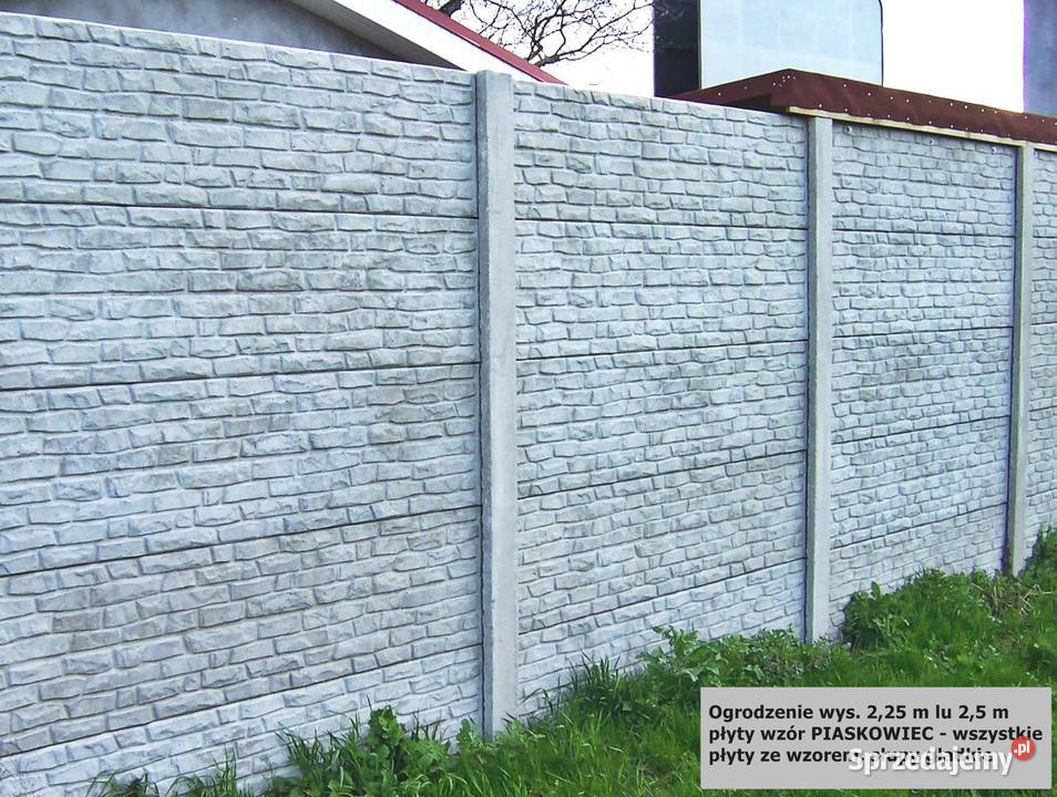 Płyty ogrodzeniowe różne wzory Miękowo