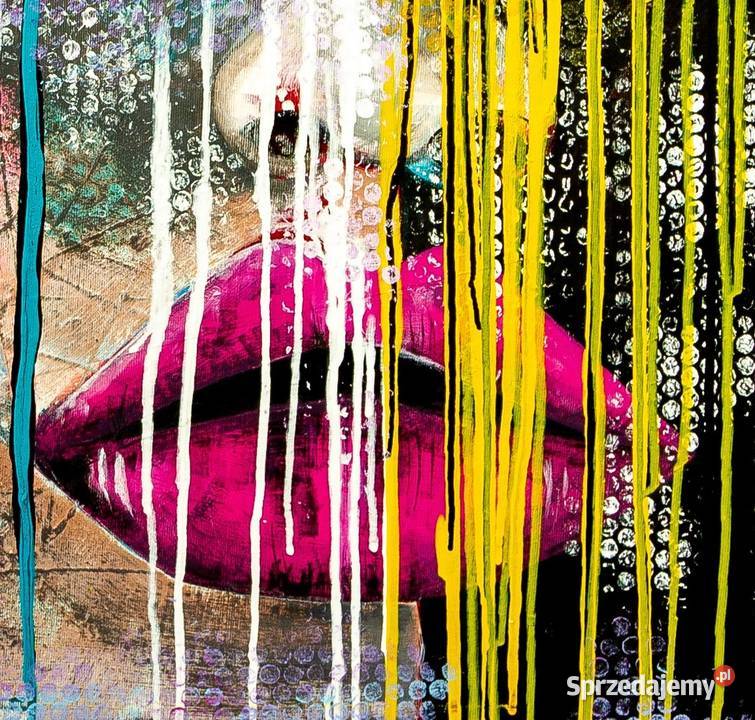 Obraz ręcznie malowany na płótnie 80x70 Pop Art Malarstwo