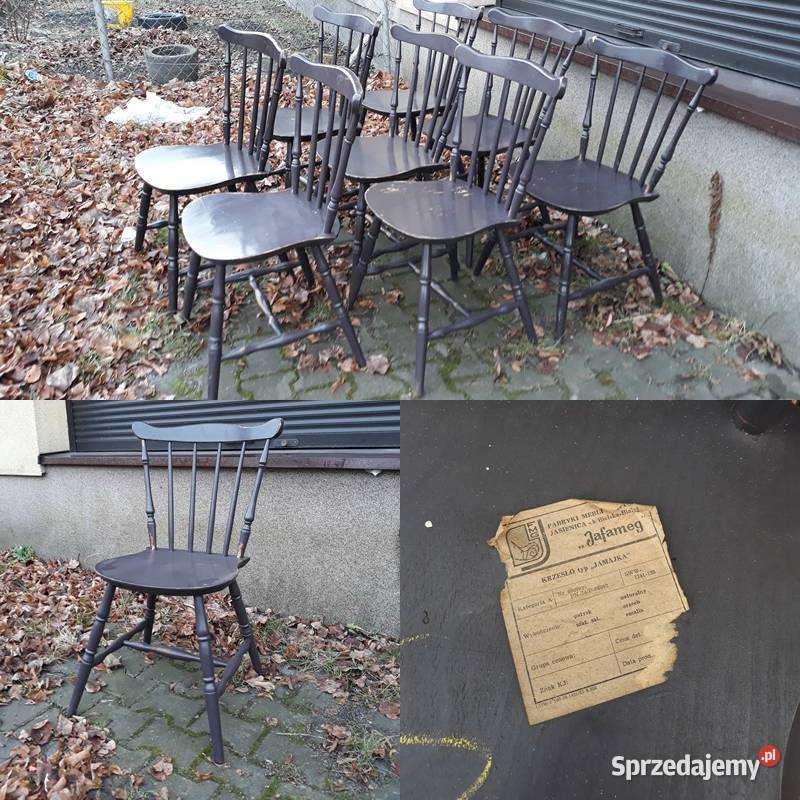 Krzesła drewniane 2 Oryginalne Krzesło PRL Meble Zabrze