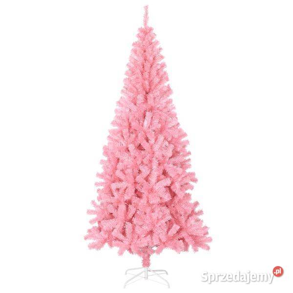 vidaXL Sztuczna choinka ze stojakiem różowa 240