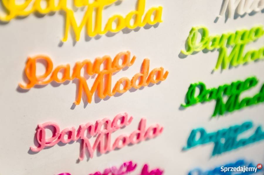 Winietki trójwymiarowe trwałe napisy druk 3D Rękodzieło dolnośląskie Wrocław