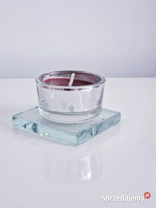 Szklany świecznik na podgrzewacze z gratisem Dąbrowa Górnicza sprzedam