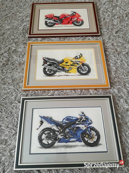 Zestaw obrazów haftowanych Motory Handmade Otrębusy