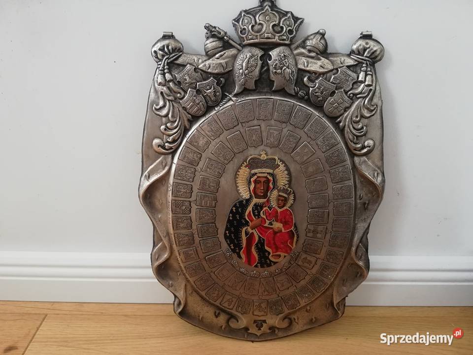 Piękny ryngraf z Matką Boską Częstochowską