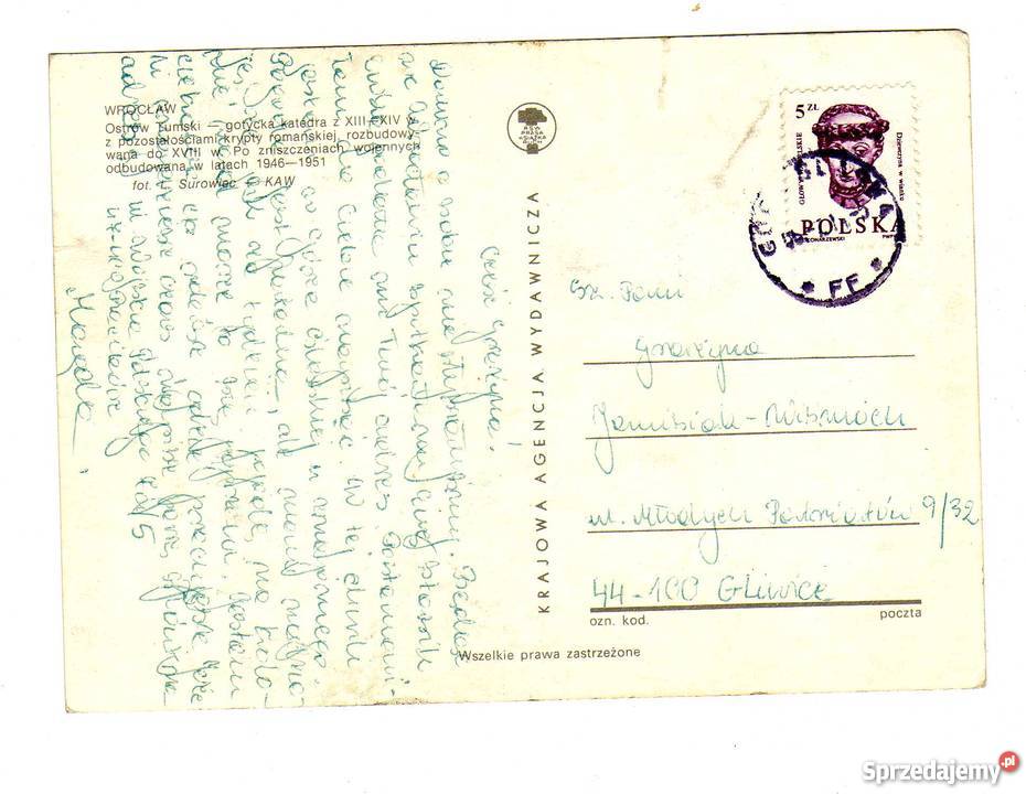 WROCŁAW OSTRÓW TUMSKI POCZTÓWKA świętokrzyskie Krynki