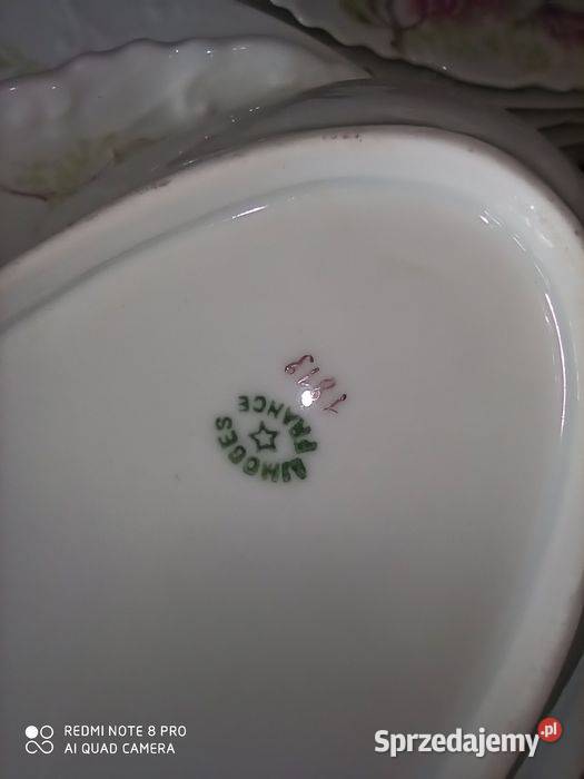 Serwis obiadowy Limoges Francja Piwonie Secesja pomorskie Gdańsk