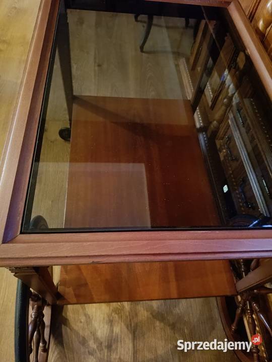 Stary barek na kółkach z grubym dymionym szkłem 56cm Lipno