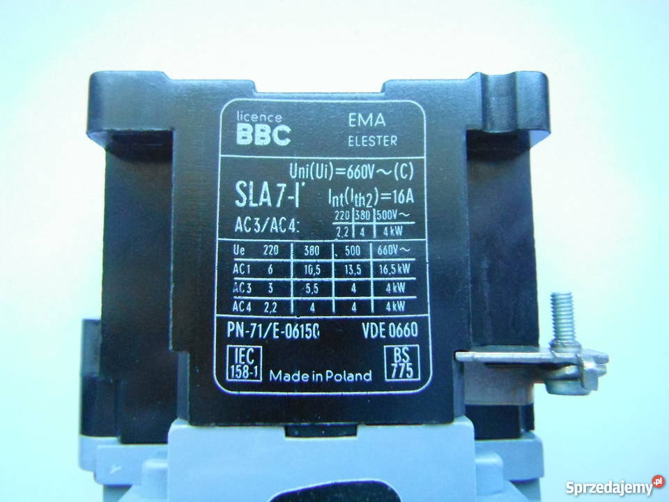 Stycznik SLA 7I 1z Nowe 16A 660V cewka 380V 50Hz