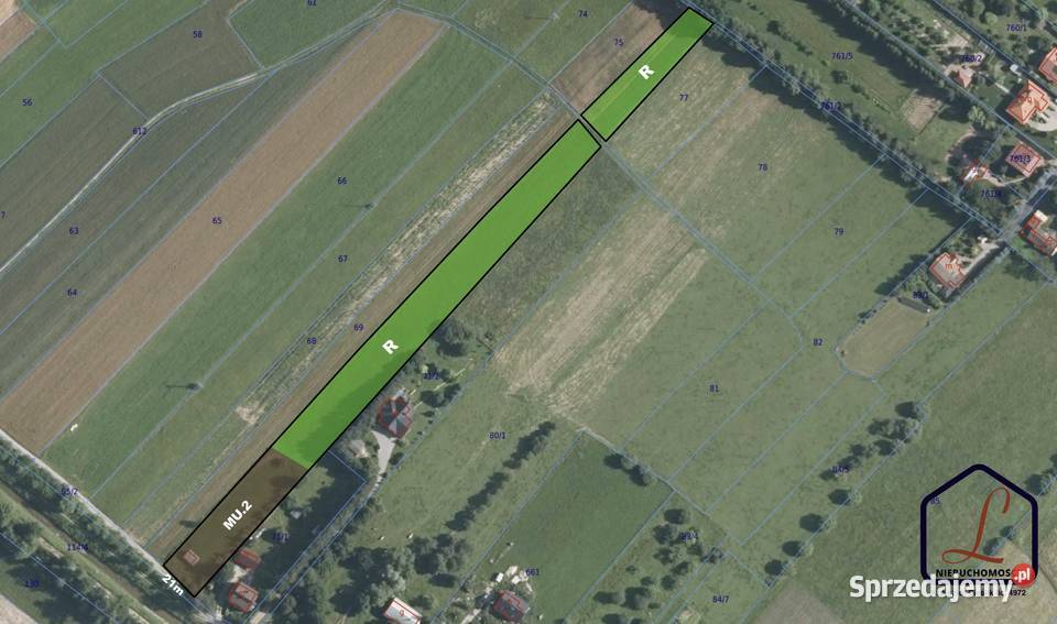 Działka rolno budowlana 70 ar Stadła gmina