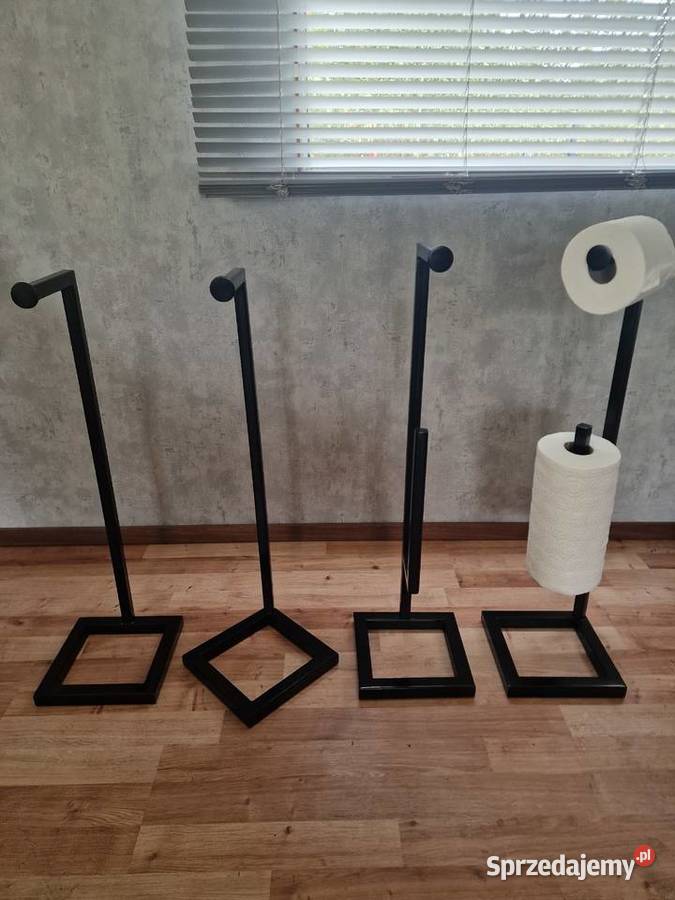 Stojak na papier toaletowy czarny