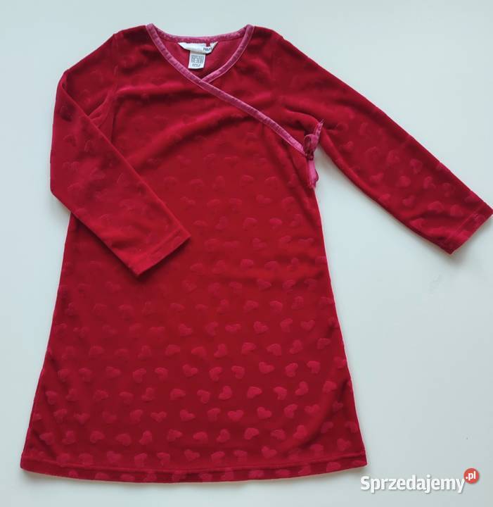 Japońska sukienka welurowa w serduszka HM 104